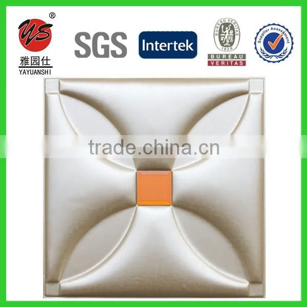 3D leather wall panel decorative 3d PU leather covering wall panel ceiling panels
