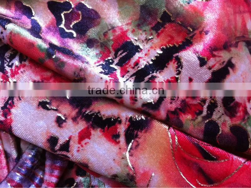 Gold Foil velvet fabric for Dress