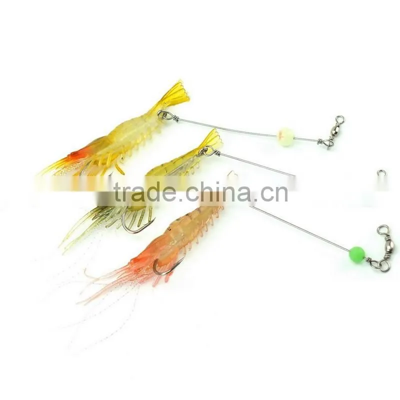 New product 3.4" 8.65cm 5.41g 6 pcs soft shrimp lures tackle carp fishing bait.