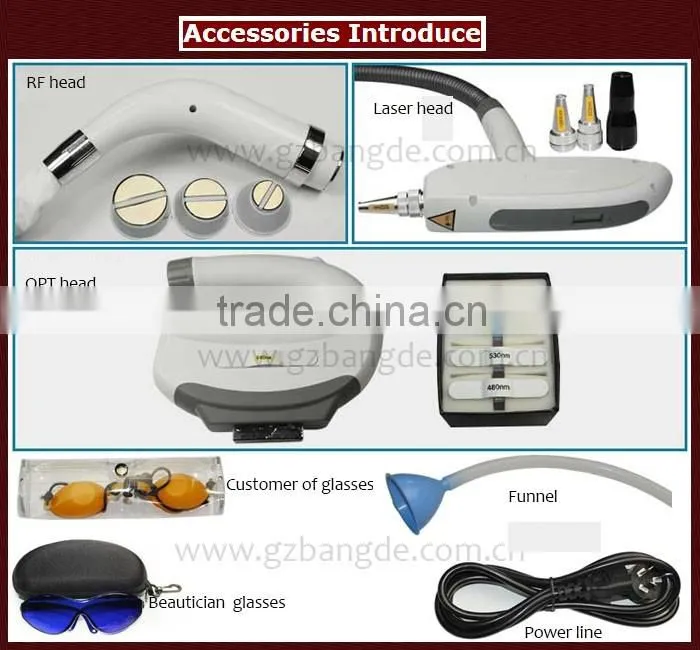 Unique Feature OPT SHR/IPL/LASER Multifunction Hair Removal Machine