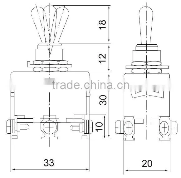 1322 C523B T523B 6P On Off On Miniature Toggle Switch