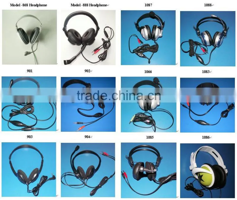 3.5mm Plug Ear Muff Headphones with mic for pc
