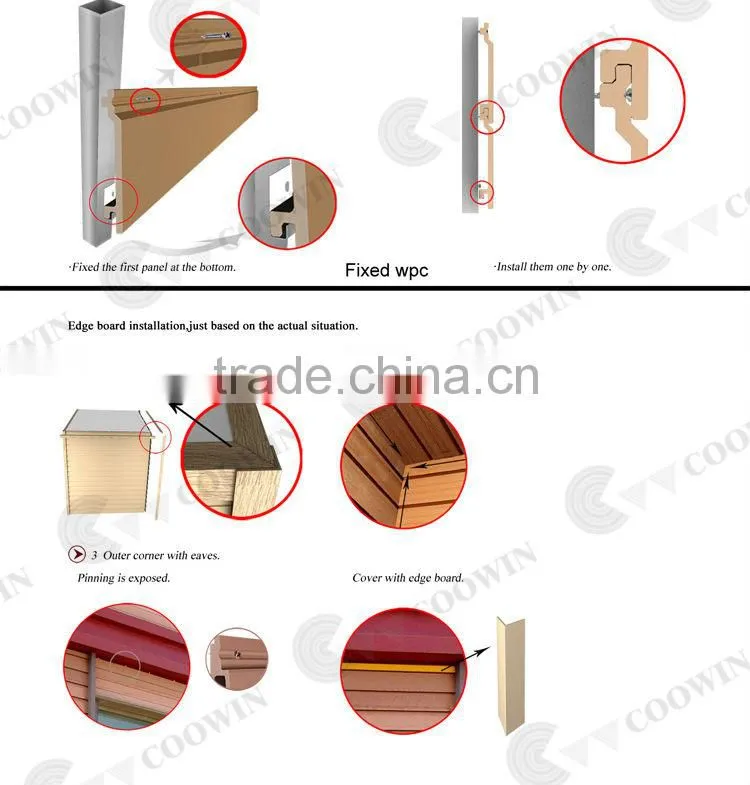 wood plastic exterior decorative brick wall