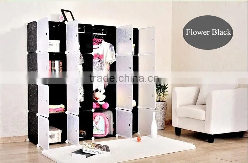 Double color wardrobe design furniture bedroom can hold clothes ,shoes, plastic
