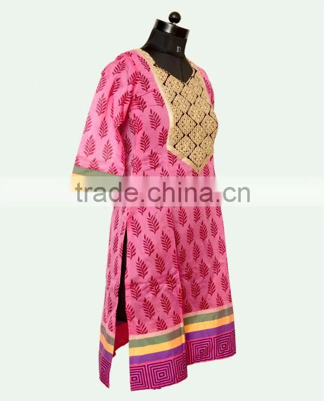 chandheri printed kurti with embroidery youck