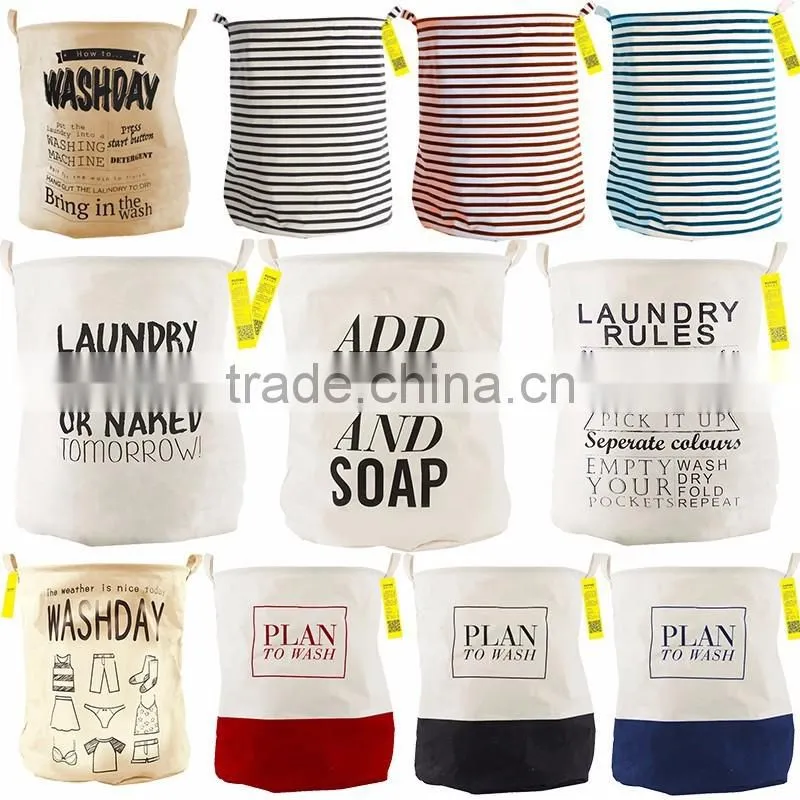 Unique Cotton Sundries Storage Bin Linen Collapsible Folding Laundry Basket