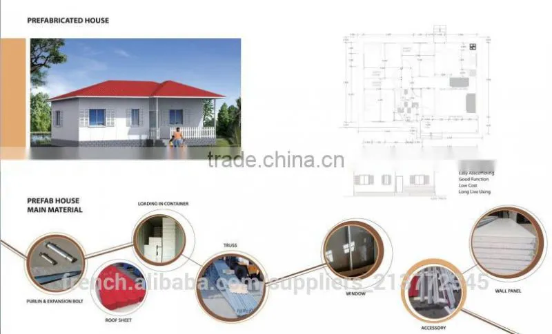 economic modern prefab steel villa