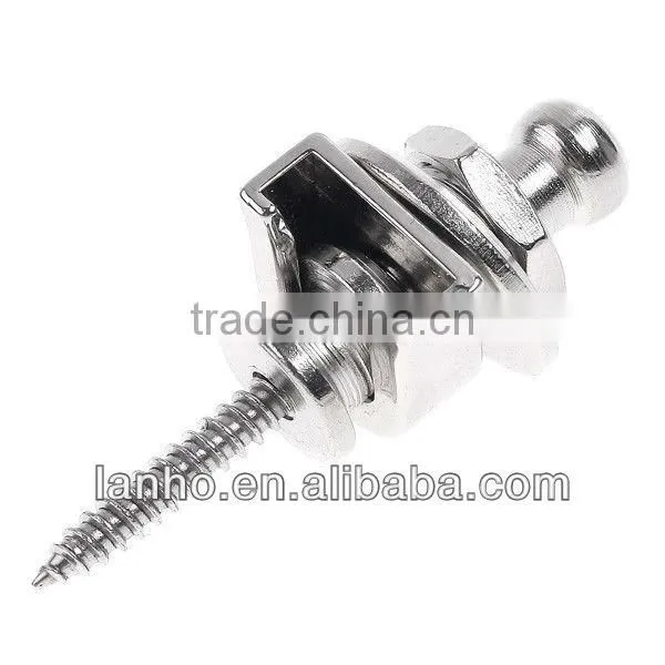 Silver Copper Round Head Strap Lock Pin Peg Straplock Skidproof For Guitar
