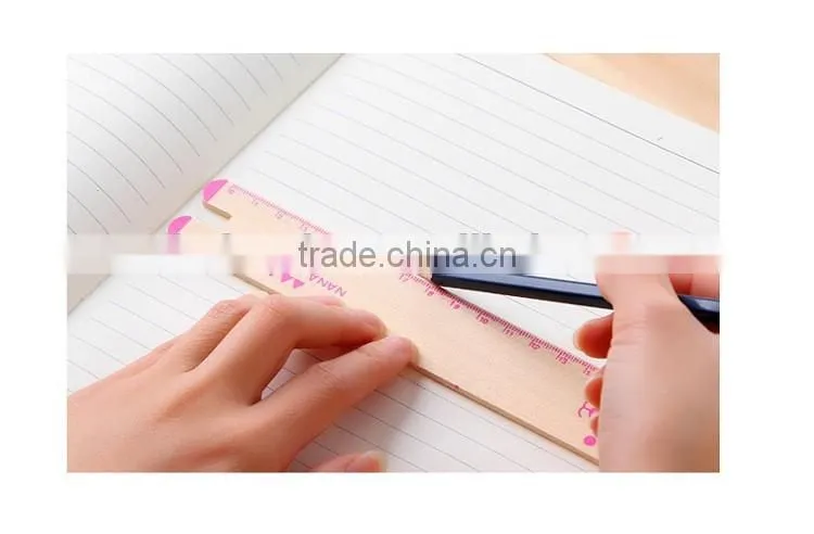 hot Simple cartoon animal shaped wooden students ruler