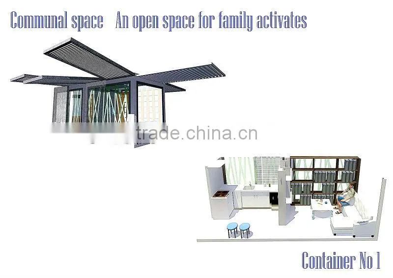 China new design low cost steel strcture prefabricated container house for sale