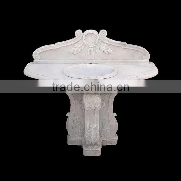 White Marble Sink with Pedestal