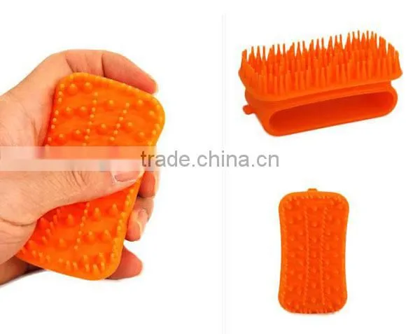 pet products silicone rubber pet brush dog cat sheep pig bath groom brush