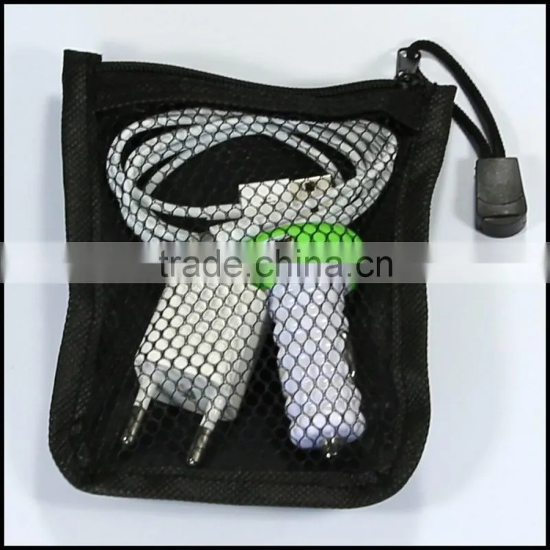 Easy to carry small pouch for earphone,earphone polyester bag