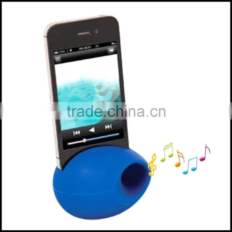 2016 hot sell egg shaped silicone mini sound amplifier/silicone egg speaker for phone
