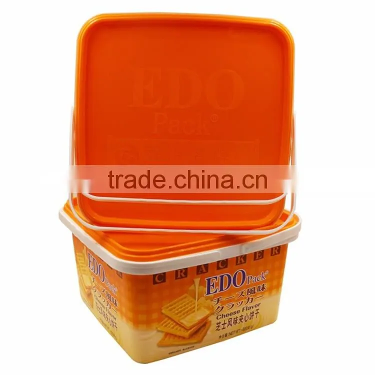 PP Disposable Food Container for Cookie with IML Printing, Plastic Sweet Boxes
