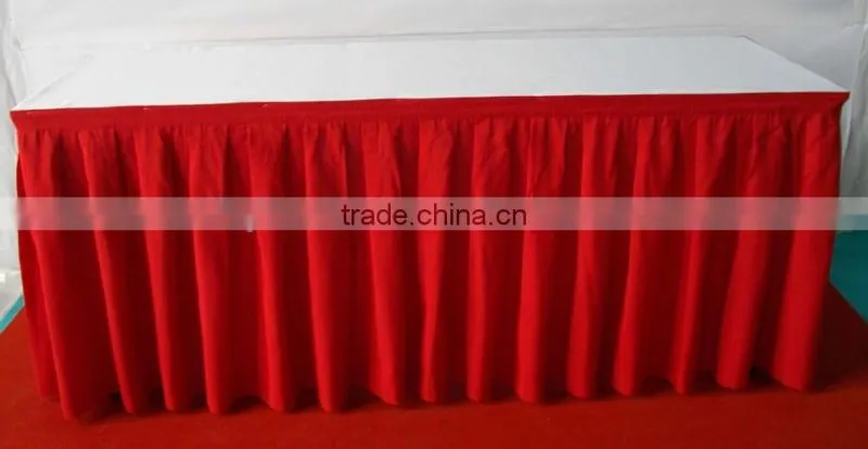 hotsale red wedding party table skirting