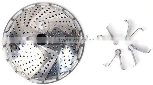 Stainless steel super practical multifunctional telescopic fruit tray / steaming dish
