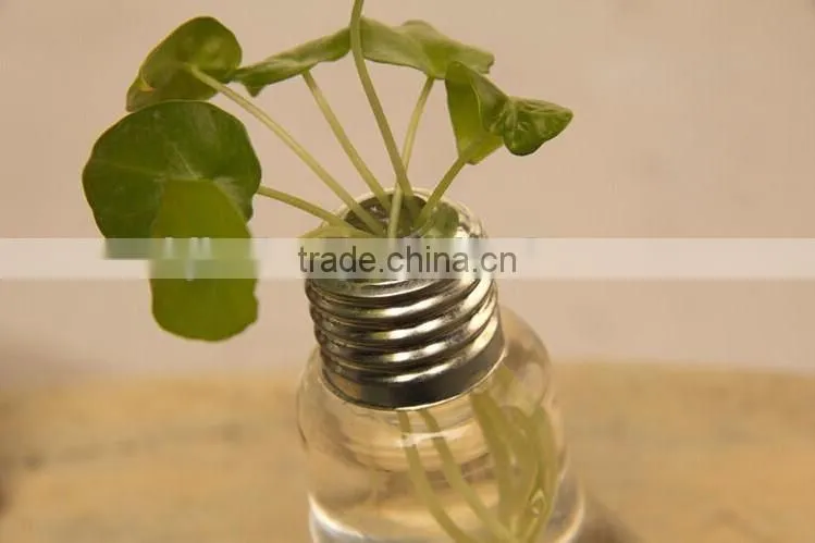 clear lamp bulb shape glass vases for home decoration