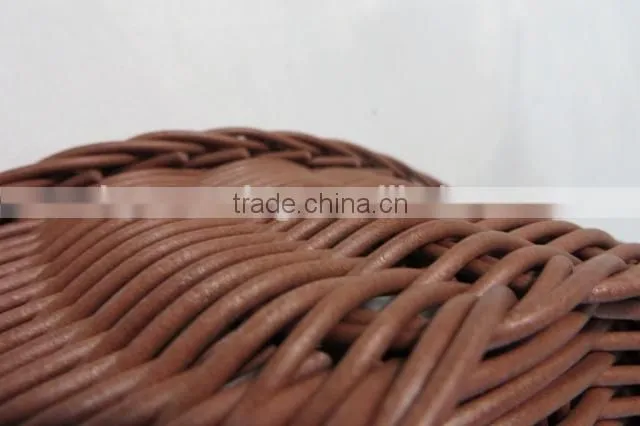 Artificial decorative plastic rattan fruit basket
