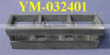 Hot-selling Wooden Candle Holder With 2 round glass