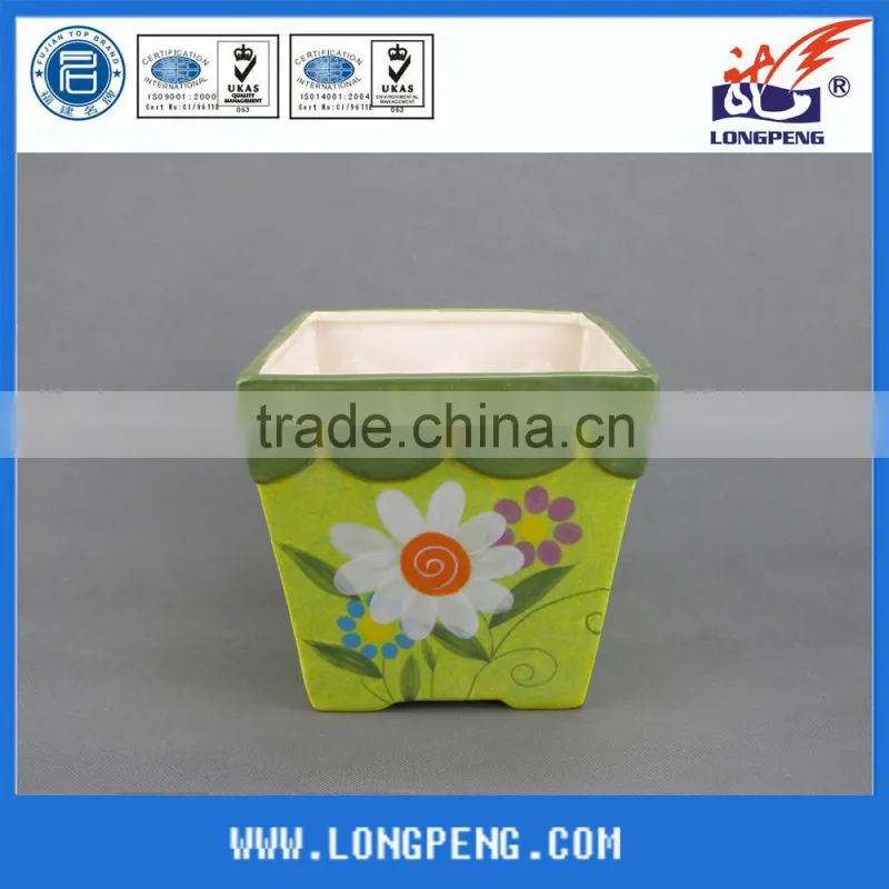 Customized Green Ceramic Flower Pot