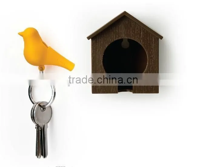 bird's nest key ring with whistle hang on the wall