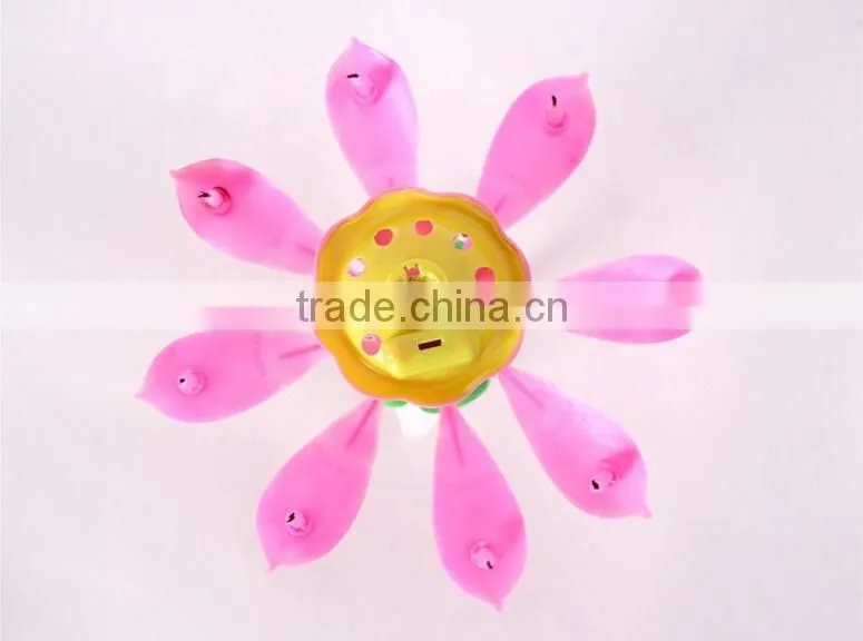 Hot Sale Popular Fireworks Lotus Flower Music Birthday Candle