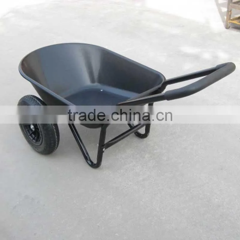 78Liter Double Wheel Poly Tray Wheelbarrow