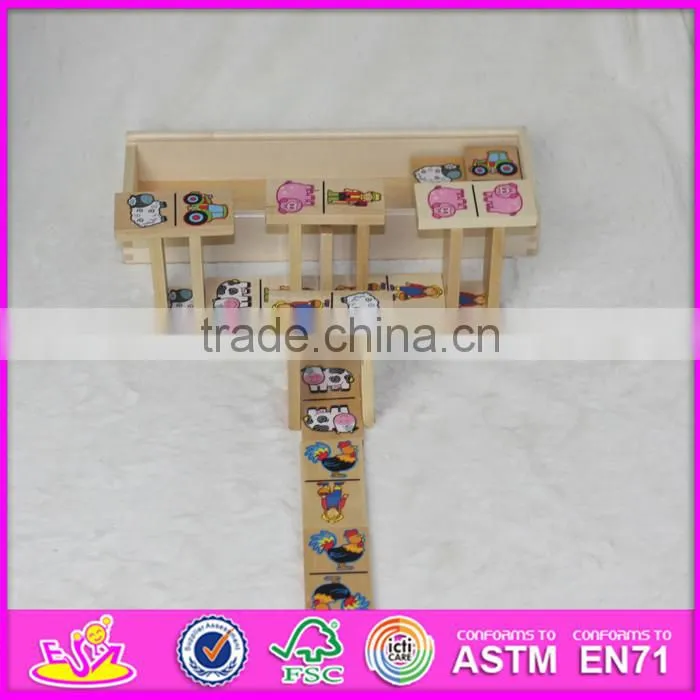 2017 new design funny kids play wooden dominoes toys for sale W15A075