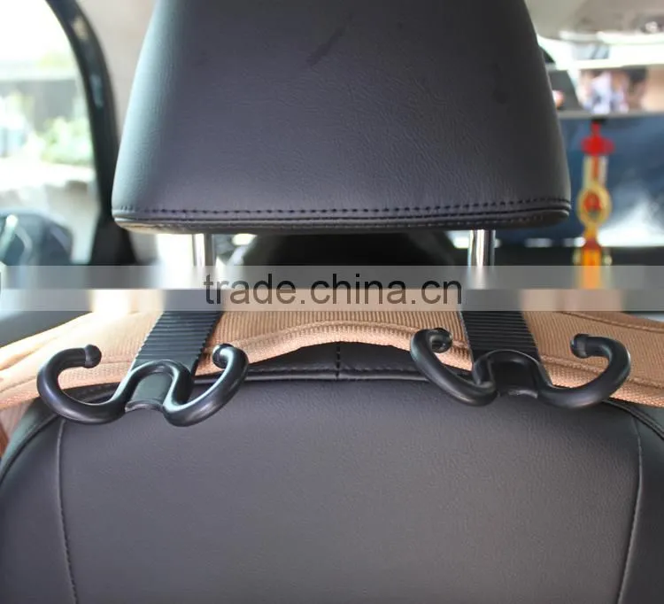 2PCS double end Car Interior Headrest Bottle & Shopping Bags Hooks