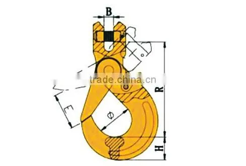 G80 Clevis Self-locking Safety Hook/Cargo Hook/Hoist Hook