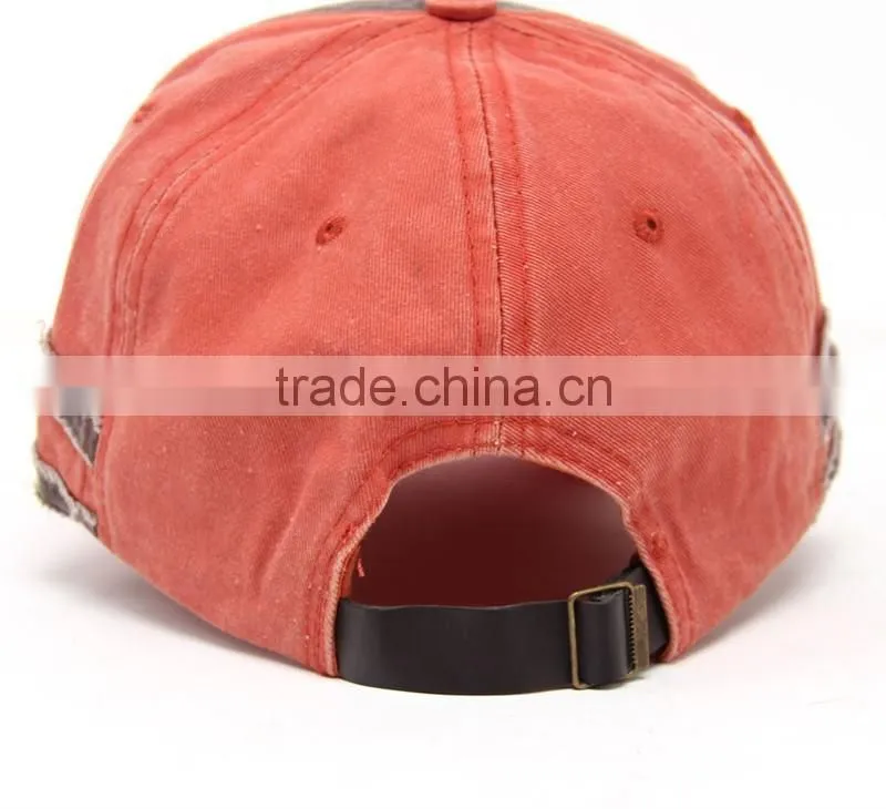 New Style Distressed Washed Denim Sport Cap With Your Own Design