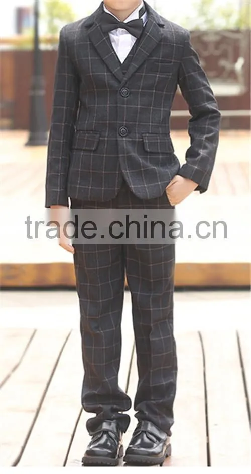 BOY'S TR CHECKED SUITS- JACKET&PANTS&VEST