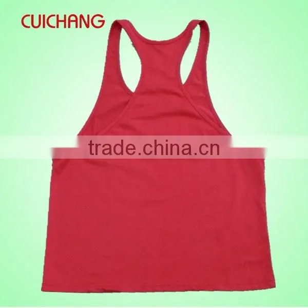 wholesale heat transfer/silk screen print polyester/cotton custom design running Sleeveless shirt tank top YDBX-079