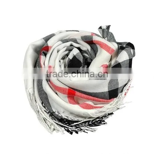 Factory direct winter plaid cotton twill scarf