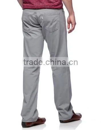 Men's Grey Twill Soft Washed Slim-straight Jeans
