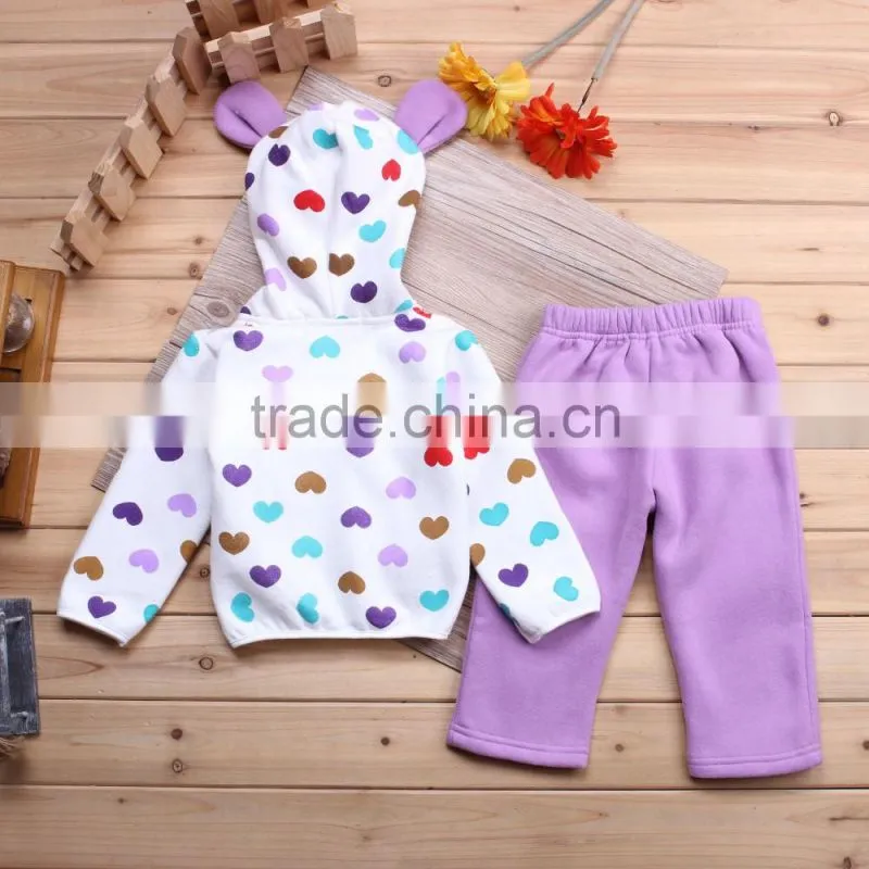 Girls clothing plushed fleece casual tops contrast color sweatshirt