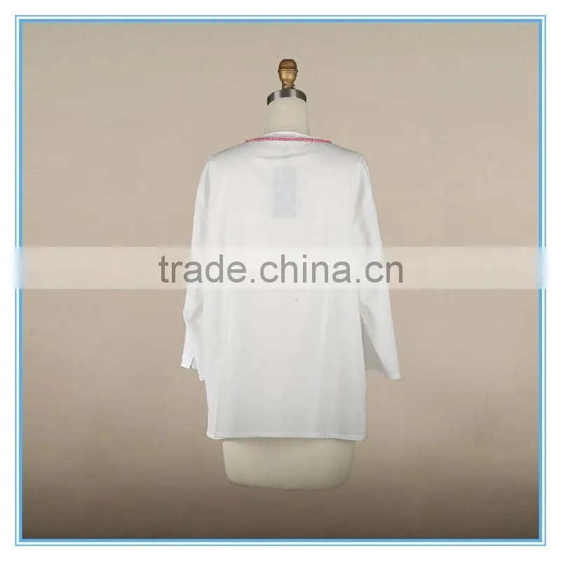 New design custom t shirt Sweatshirts office lady shirt with high quality