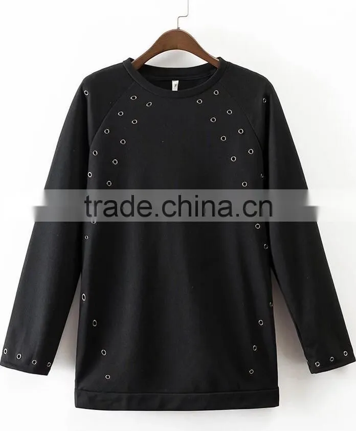 Runwaylover EY2355B Europe Style 2017 Ladies Fashion Hollow Out Pullover Hoodie