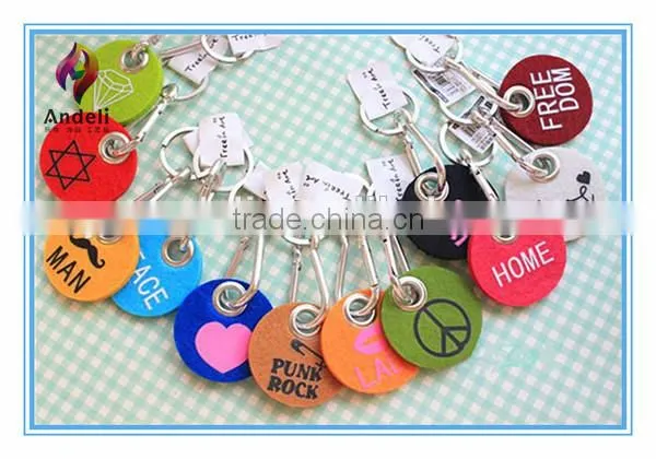 factory custom unusual felt detachable key ring