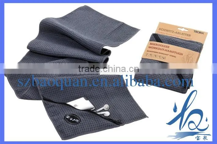 Super absorbent and handy waffle weave microfiber towels with pocket