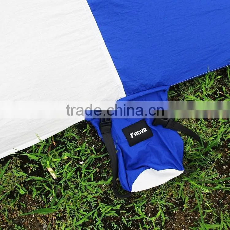 9x10 feet family size 6-8 people 210T nylon picnic camping beach blanket with anchors, stakes, pockets waterproof quick dry