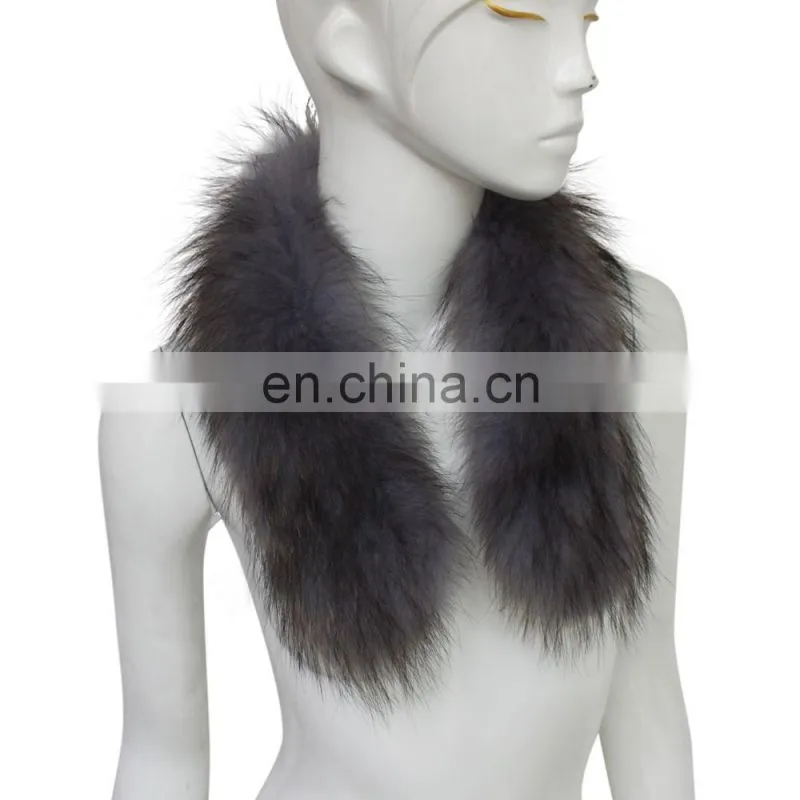 Real Fur Trim Wholesale Detachable Raccoon Fur Collars Coat