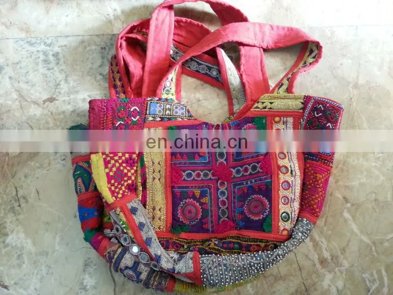 CLASSIC KUTCH BANJARA GYPSY TRIBE TRADITIONAL MIRROR EMB POUCH HAND BAG