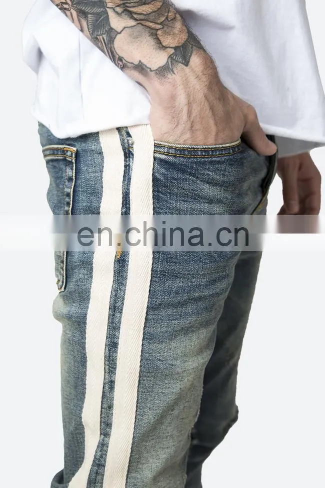 DiZNEW FABRICS CUSTOM WHITE SKINNY TRACK PANT JEANS FOR MEN
