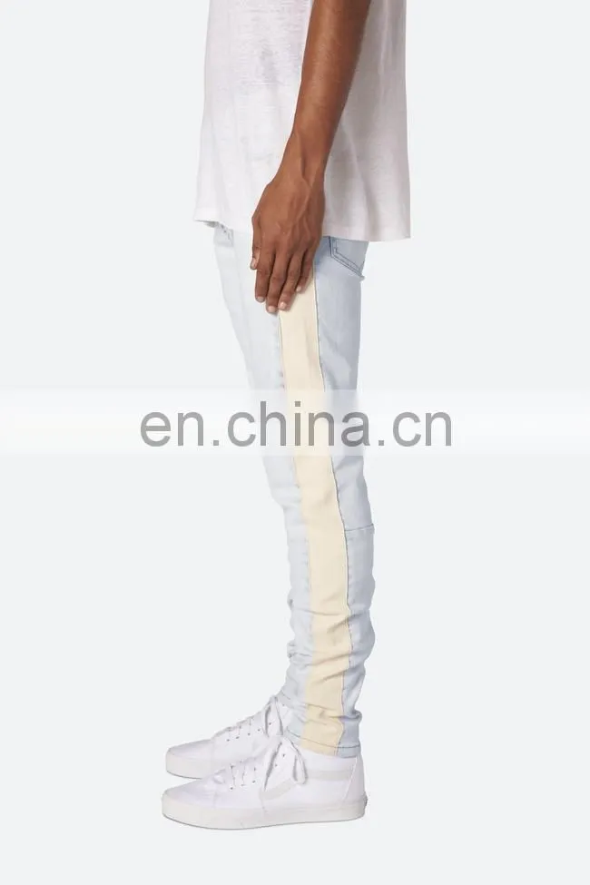 DiZNEW White Mens Wholesale Track Scratch Denim Jeans Pants For Men