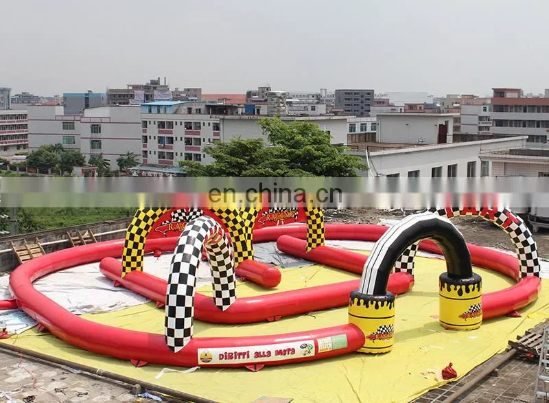 Interactive Game Competition Track Inflatable Car Race Track For Sale