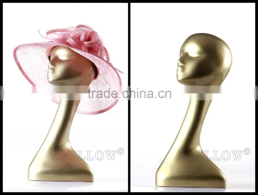Dispaly hat mannequin gold head model H1074