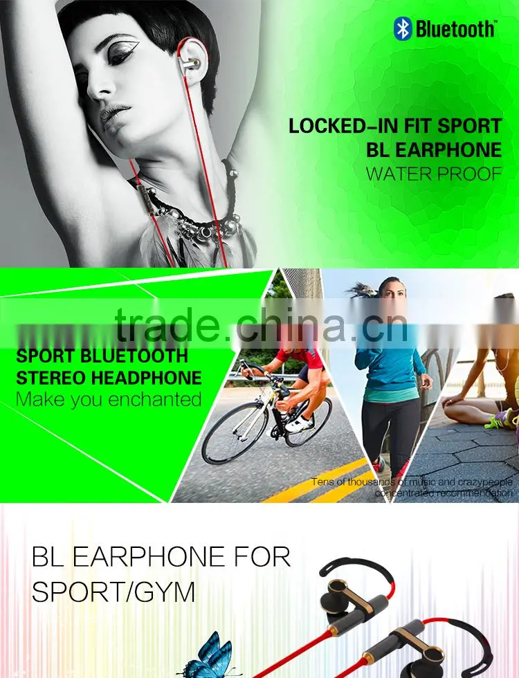 BT998B wireless sport bluetooth earbuds earphone bluetooth headphone headset