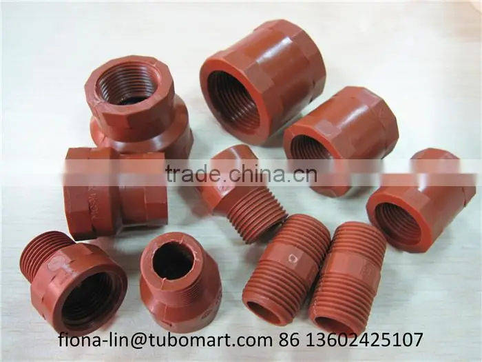 PPH pipe fitting with thread fittings of pph new plastic material